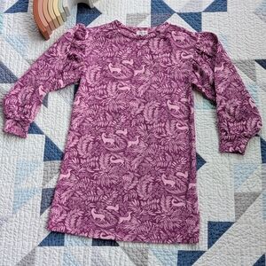 Crewcuts Pink Leaf Print Dress